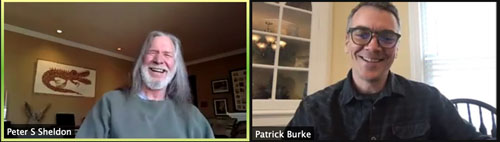 Peter Sheldon and Pat Burke on Zoom