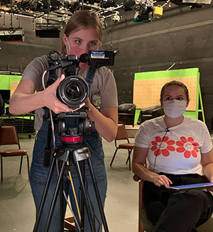 Students operating cameras