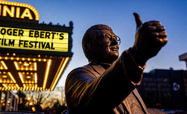 Ebert statue Virginia Theatre