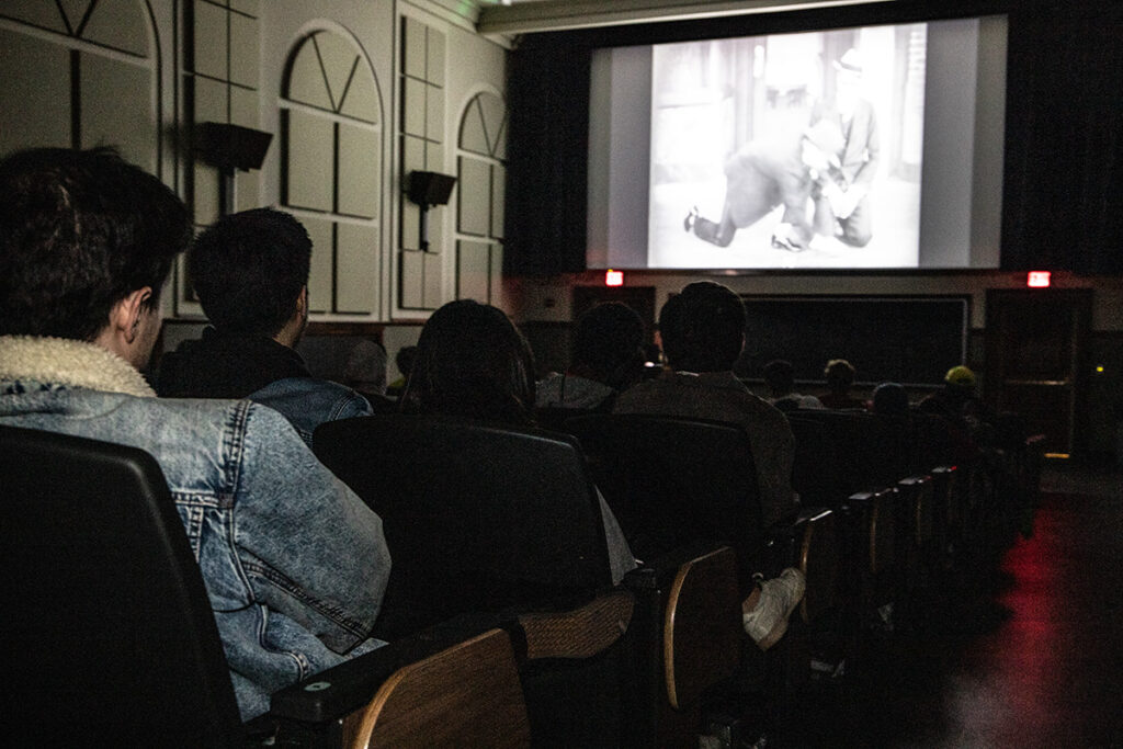 MACS class watching a film