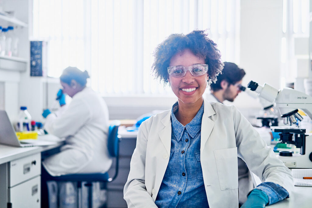 Woman in science lab