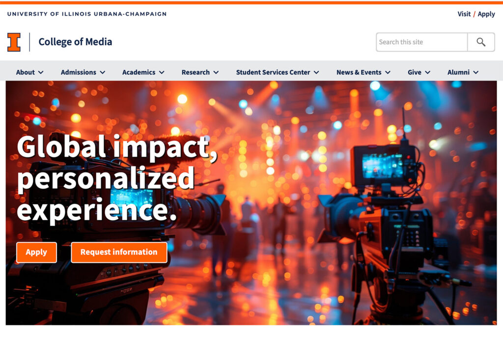 New homepage for College of Media website
