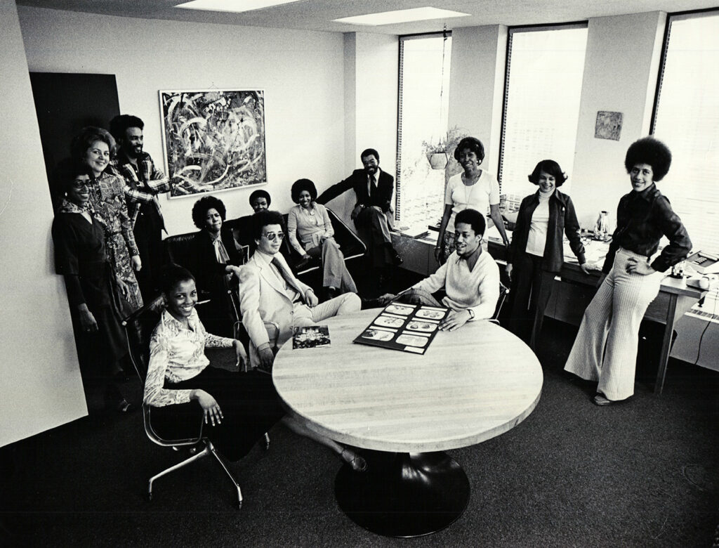Tom Burrell with Chicago ad agency staff