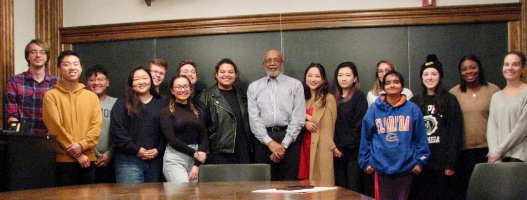 Leon Dash with students