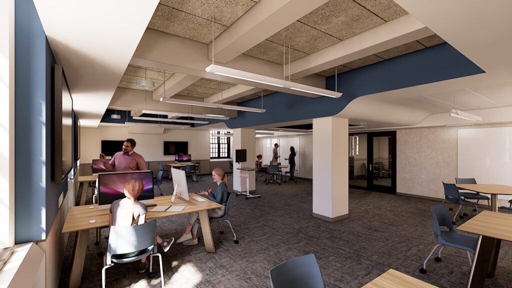 Architectural rendering of Gregory Hall Room 1