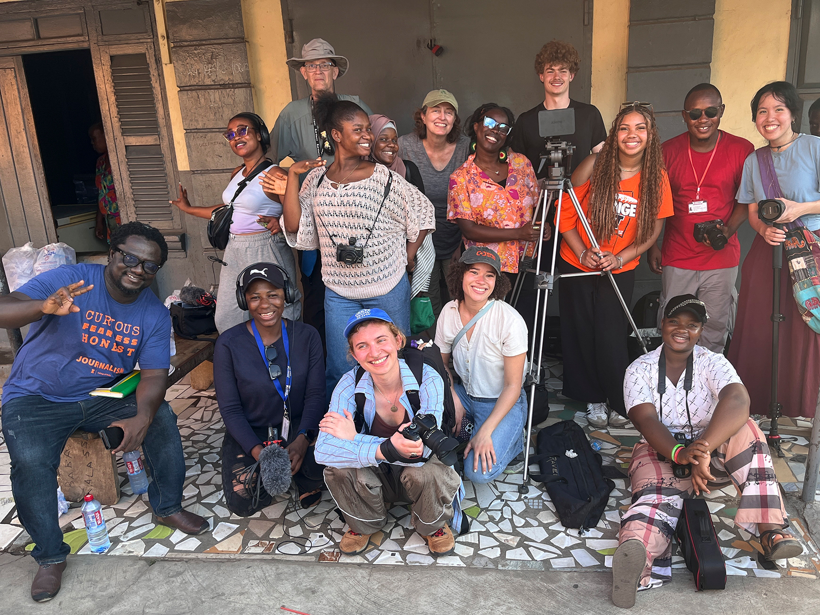 Group of journalism students and faculty in Ghana