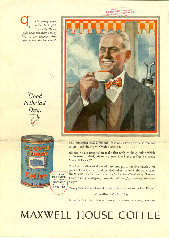 Maxwell House Coffee ad in D'Arcy collection 